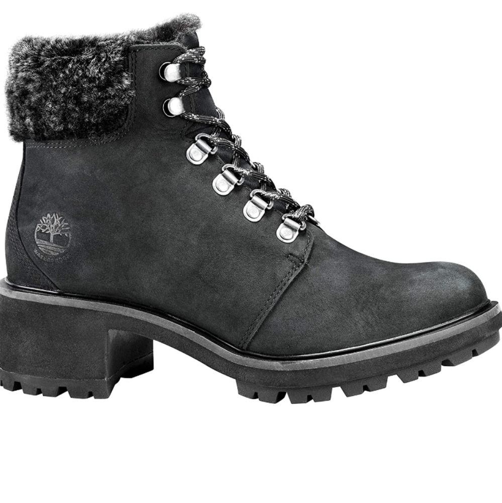 Timberland Kinsley Leather Ankle Boots Black Nubuck -10 - Picture 2 of 4